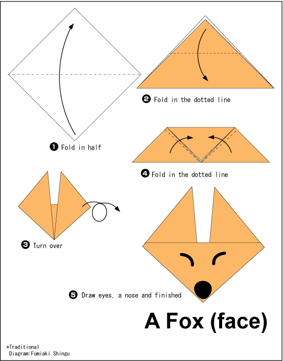 Origami Fox face Easy Origami Instructions For Kids Origami Fox face Easy Origami Instructions For Kids