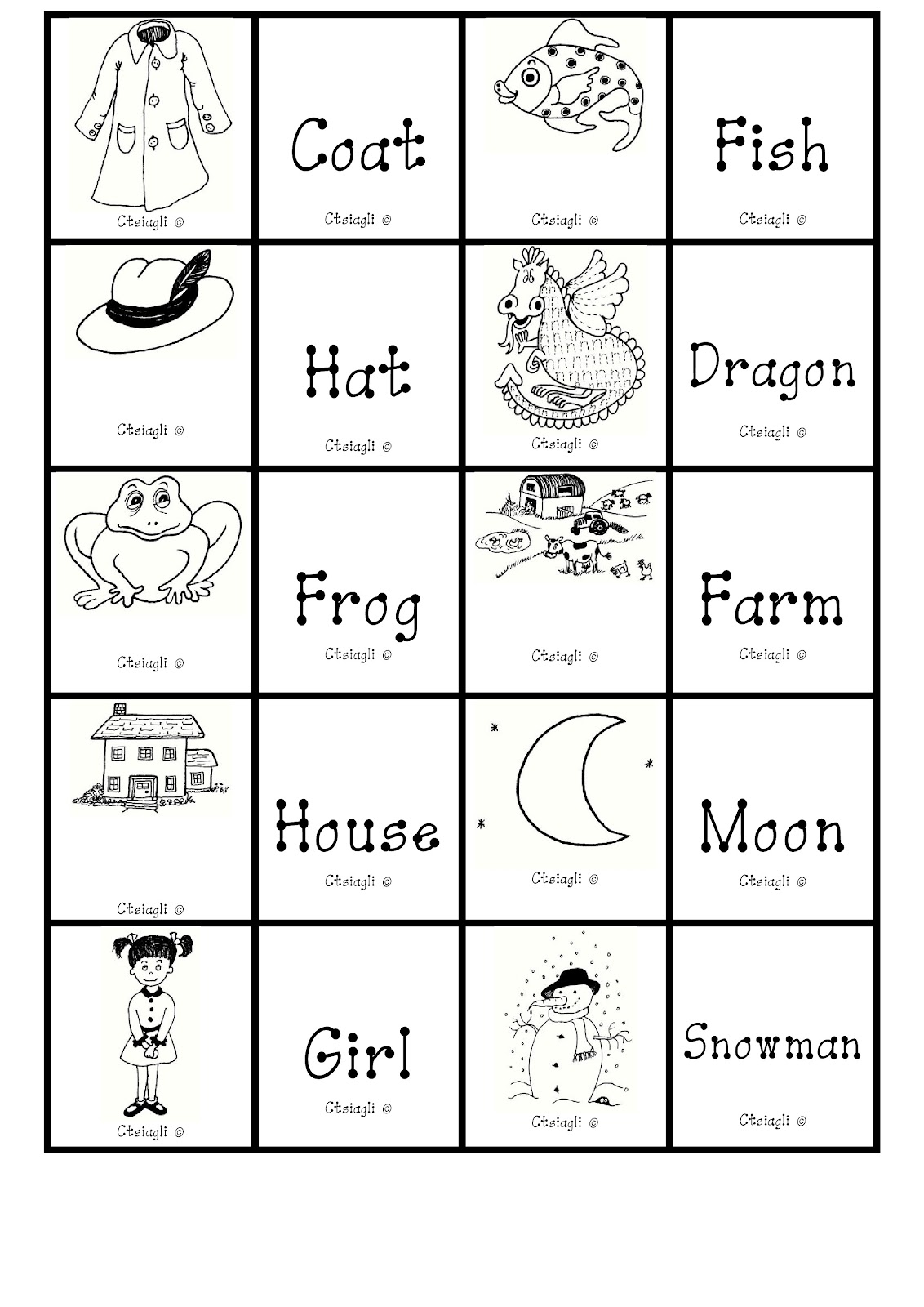 iteacher printable memory game - find a match