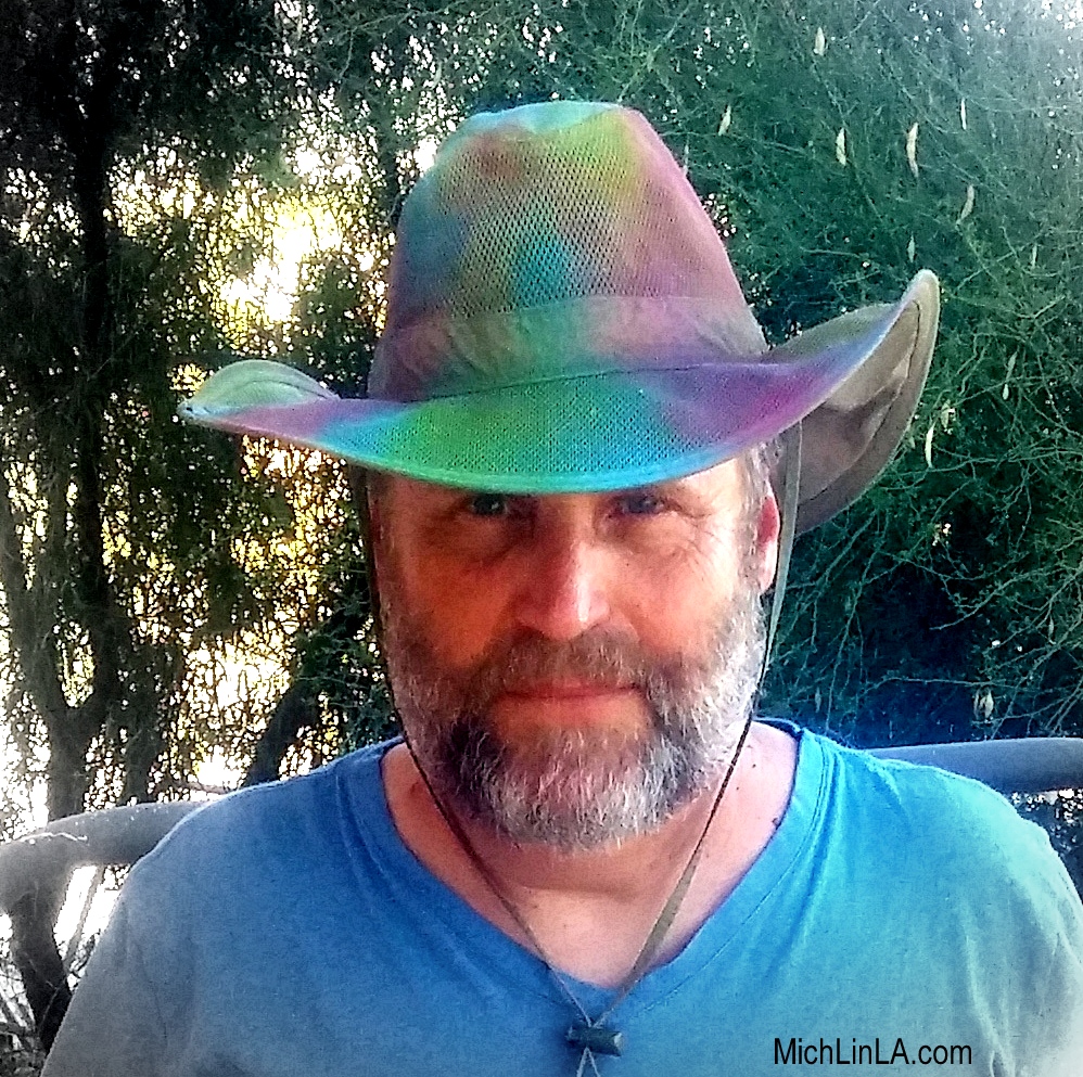 Mich L. in L.A. Colorful Spray Paint Sun Hats!