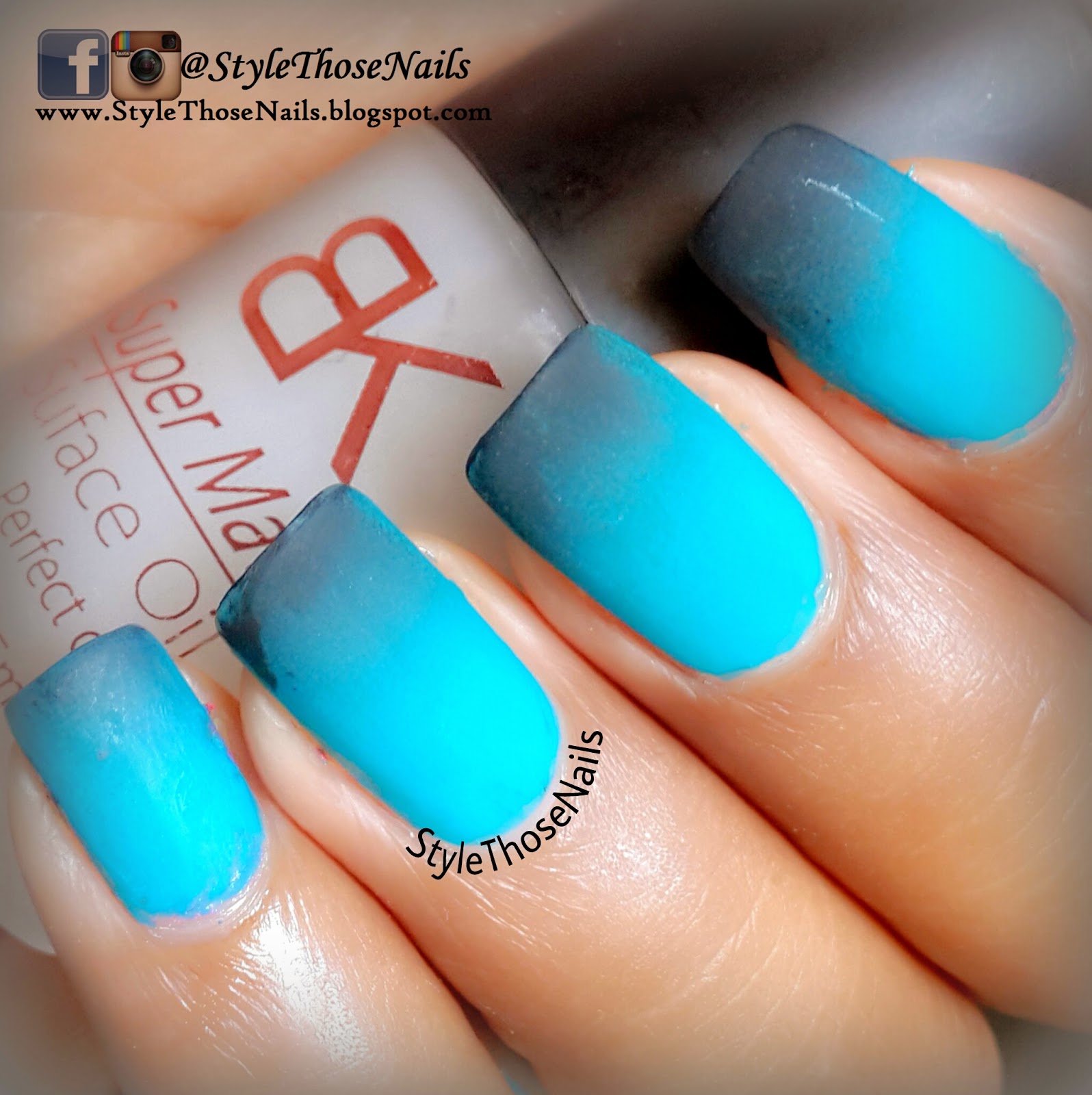 Style Those Nails: Blue-Black Gradient Nails : 52 Week Pick n Mix Challenge