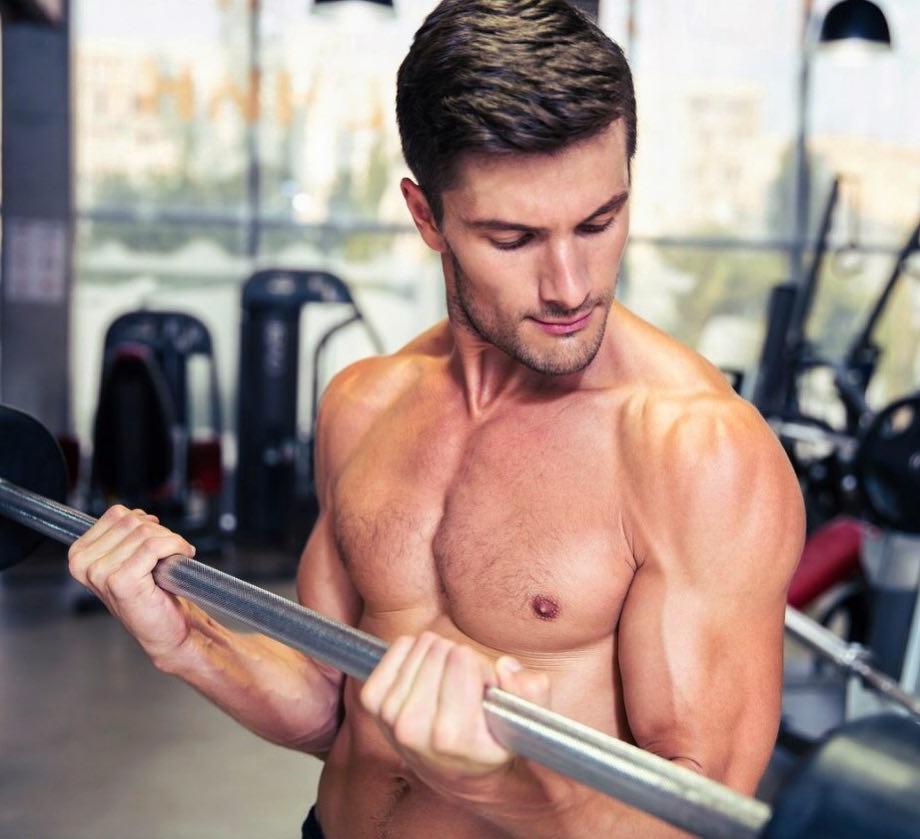hairy-bare-chest-men-lifting-weights-gym