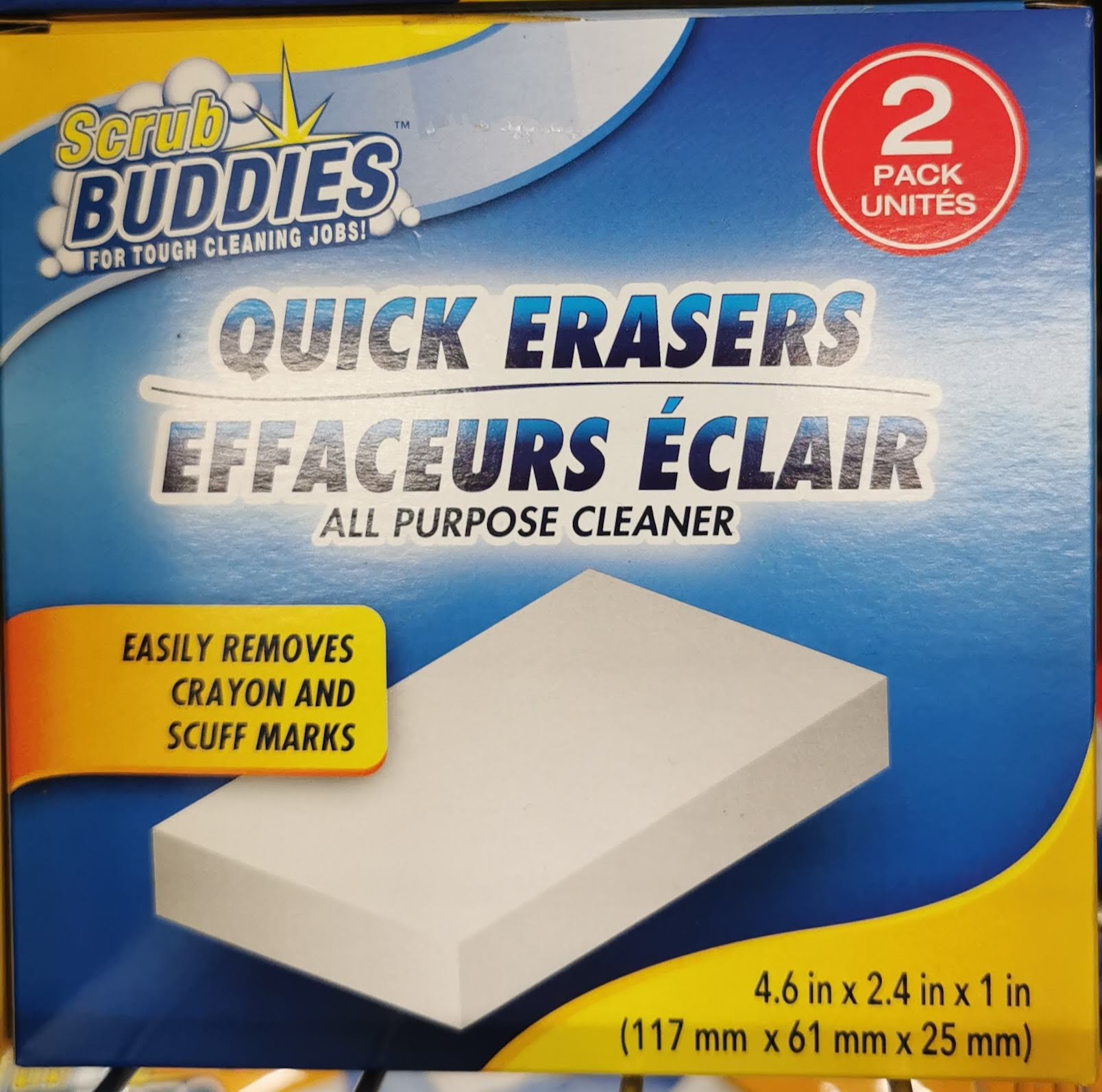 Scrub Buddies Quick Eraser Sponges (Dollar Tree)