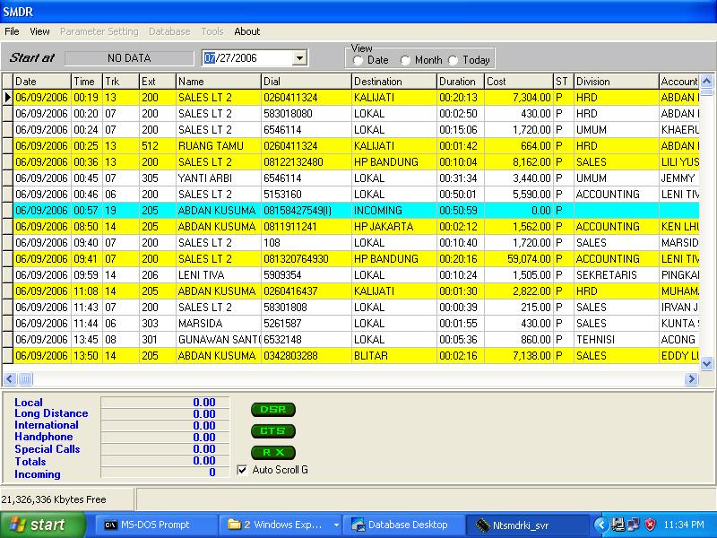 Auto Attn / Billing System PABX