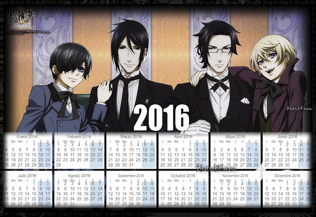 calendario 2016 kuroshitsuji