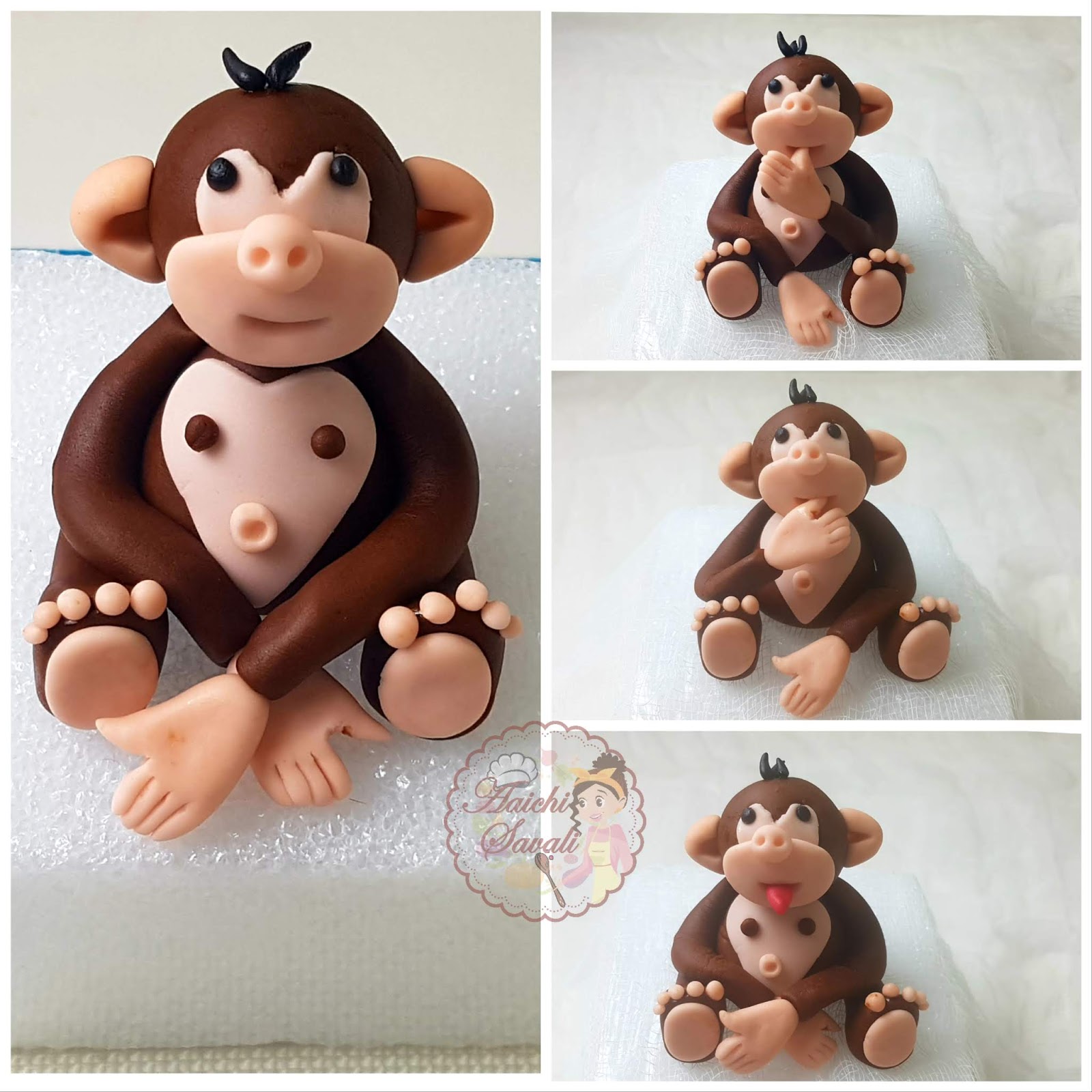 Learn to Create Delicate and Amazing Fondant Monkey Edible Cake Topper Aaichi Savali