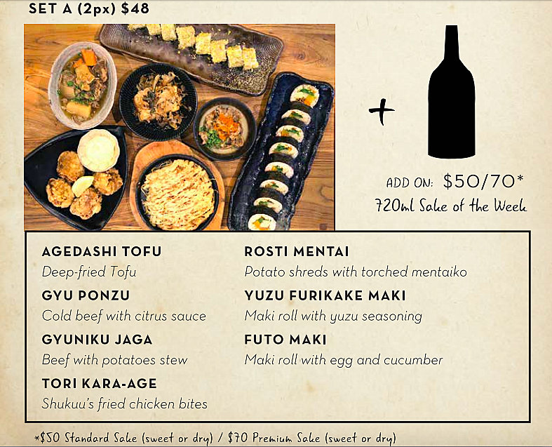 Shukuu Izkaya Delivery To Your Home Doorstep In Singapore 9012 4084 Free 5 Fee Johor Kaki Travels For Food