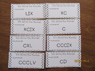 Roman Numerals Task Cards