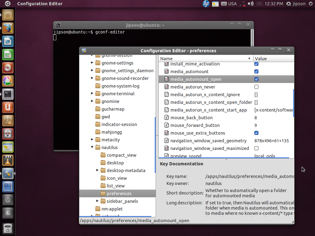 Editor config. Configuration Editor. Gucharmap.