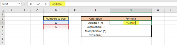 他の表では、適切な式を適用することによって実行される操作を確認できます。