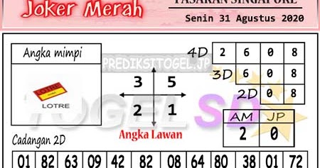 Prediksi Joker Merah Senin 31 Agustus 2020 Prediksi Joker Merah Senin 31 Agustus 2020