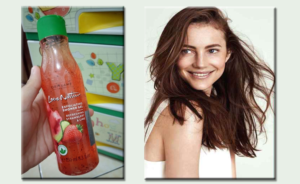 ORIFLAME Love Nature Exfoliating Shower Gel Refreshing Strawberry