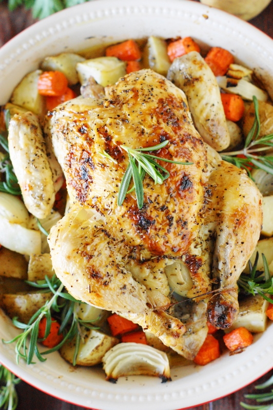 Whole Roasted Chicken with Vegetables | The Kitchen is My Playground
