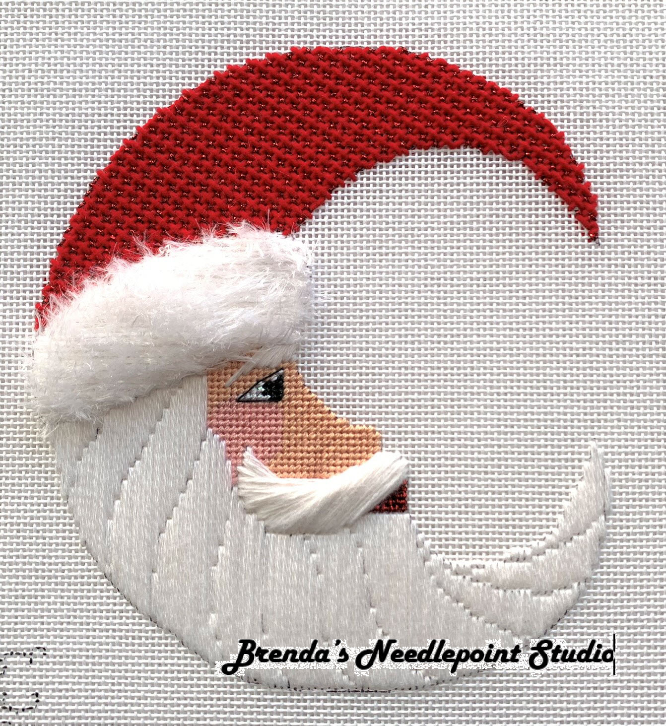 Brenda's Needlepoint Studio Zickler Casey Santas Stitched to