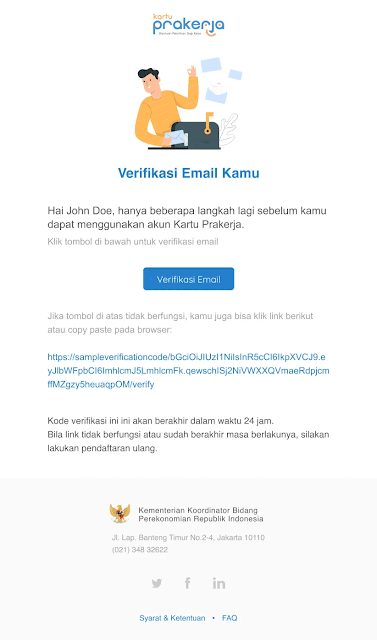 verifikasi email prakerja; tomatalikuang.com