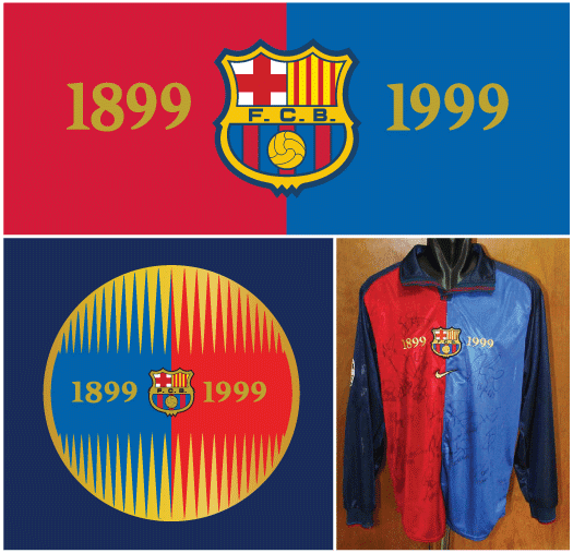 Football teams shirt and kits fan FC Barcelona Centenary 19992000 Logo