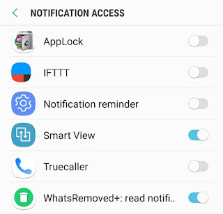 Enable notifications access