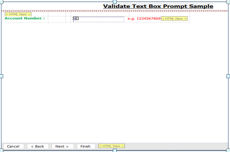 Cognos: Cognos TextBox Prompt - Numeric Validation