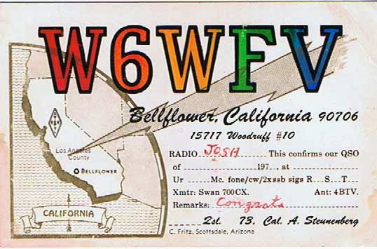 Cal's QSL card