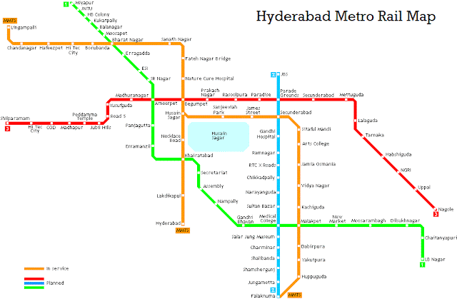 Hyderabad Metro Rail Works: Hyderabad Metro Map