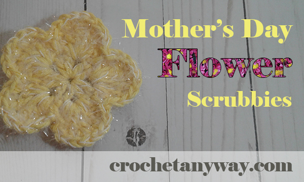 crochet flower scrubby