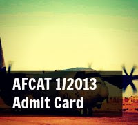 AFCAT 2013 admit card