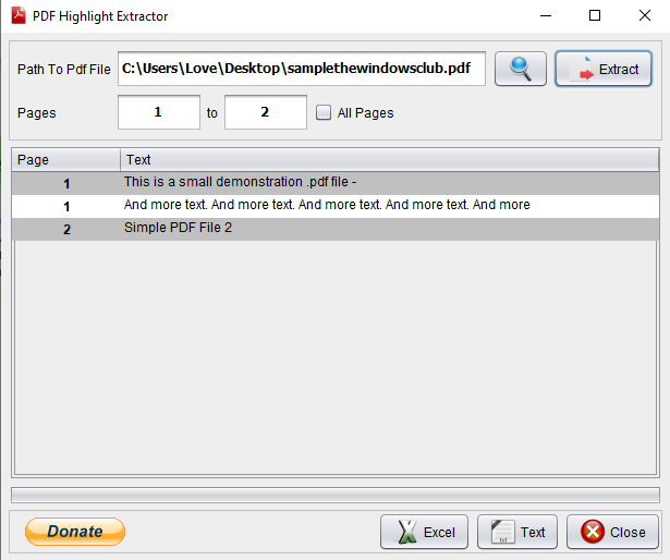 Программное обеспечение PDF Highlight Extractor