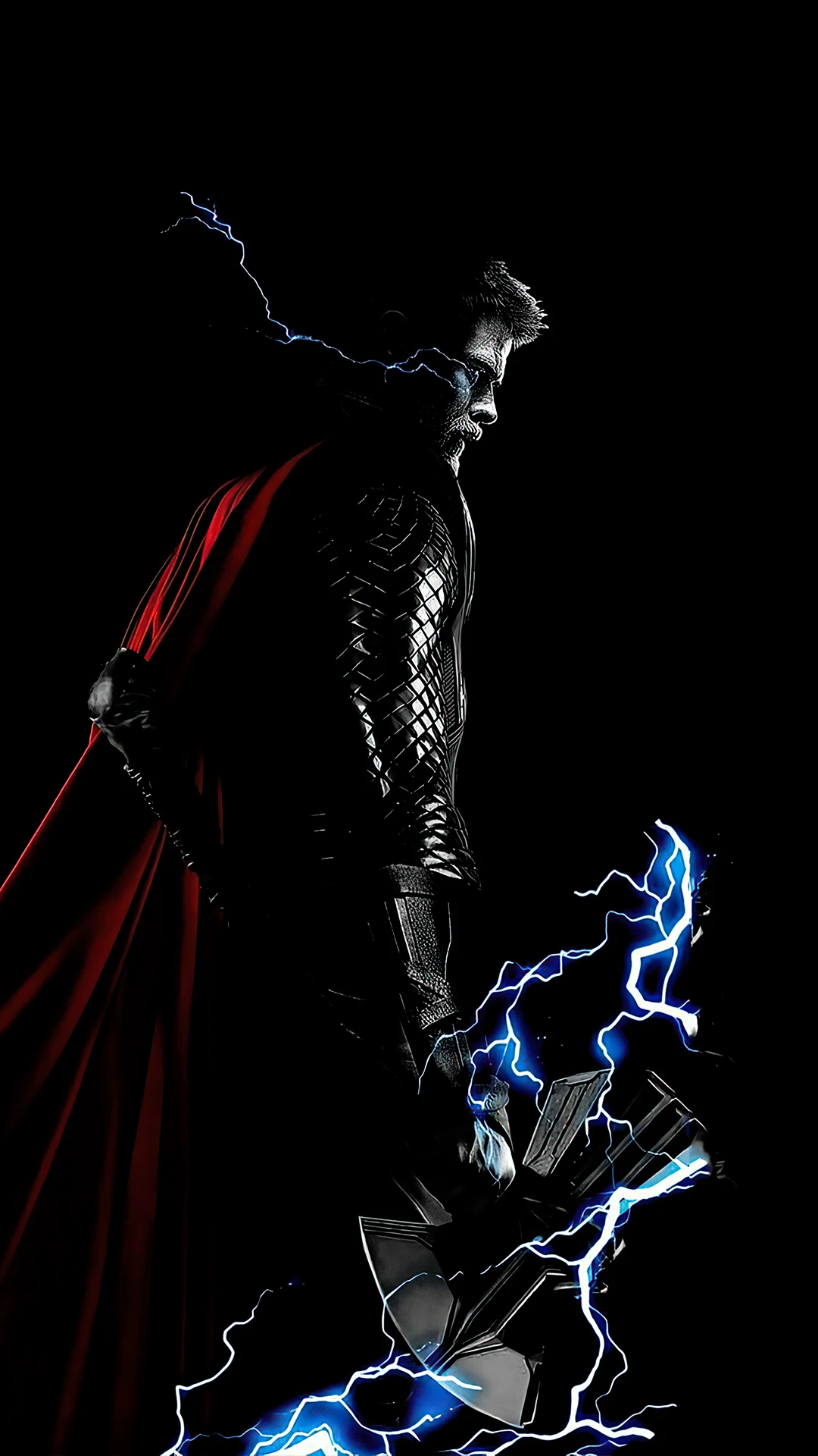 Thor Lightning Stormbreaker Axe wallpaper black amoled