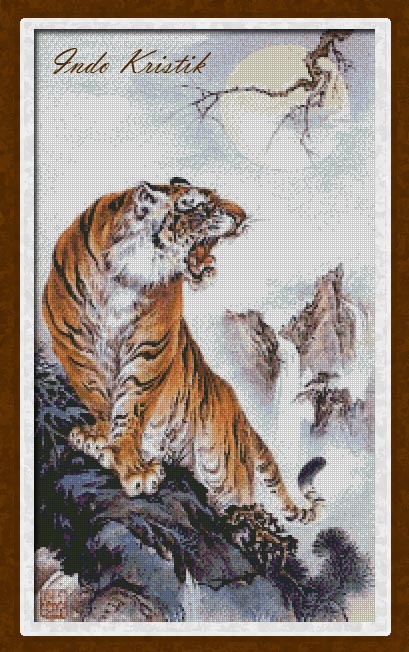 kristik harimau, model lukisan Cina