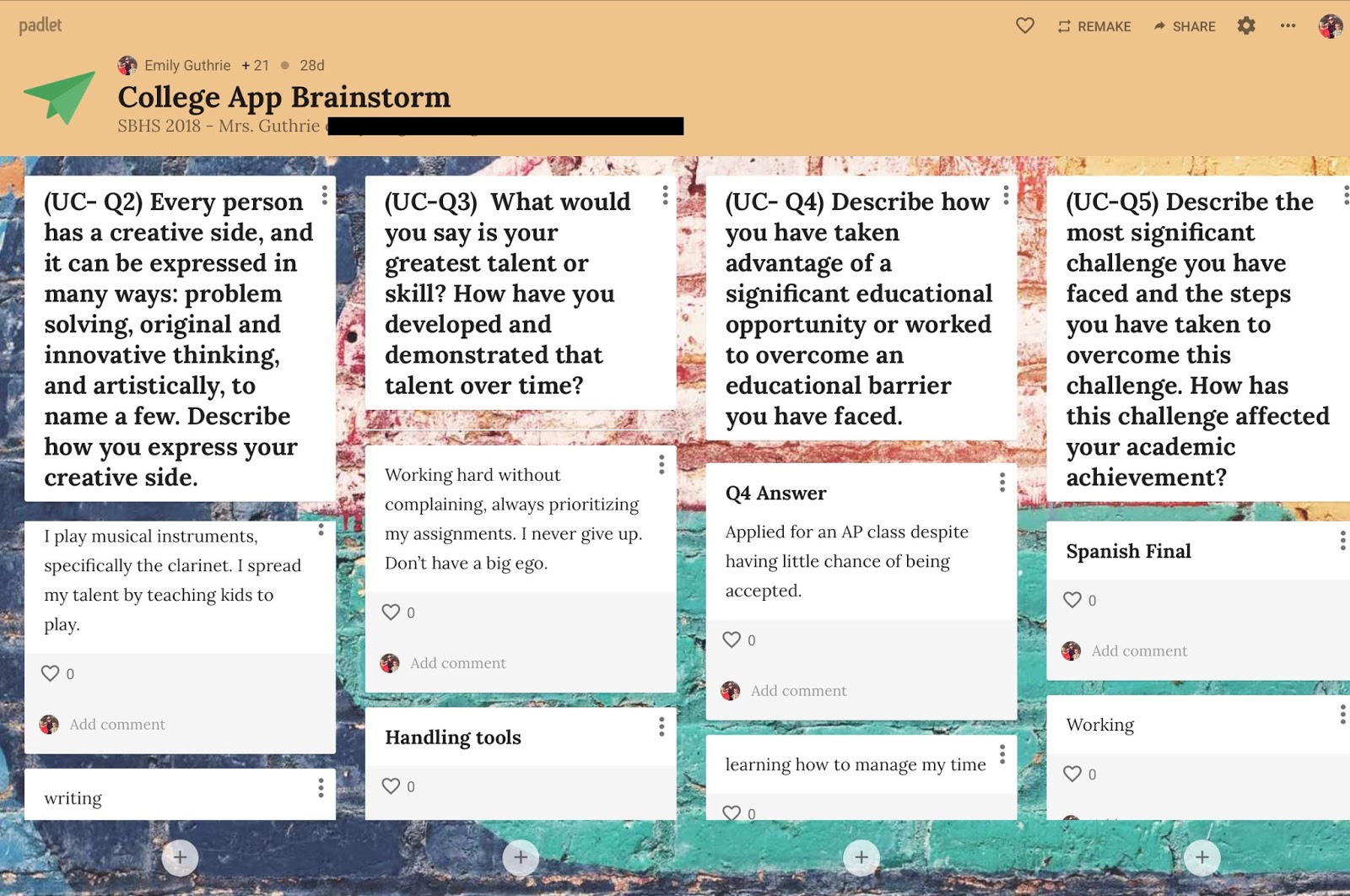 padlet examples for teachers