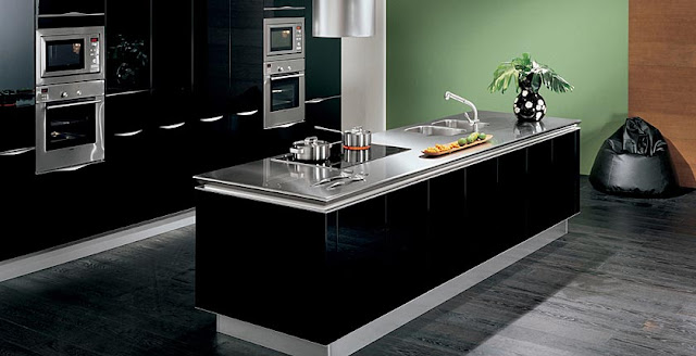 cocina lacado brillo negro grafito snaidero cocina