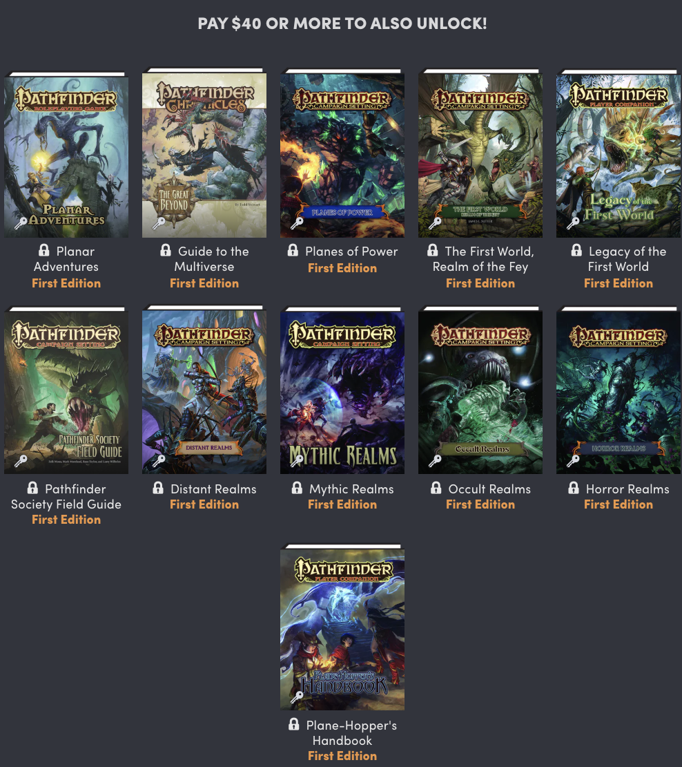 The Humble RPG Book Bundle: Pathfinder Lost Omens Lore Archive by Paizo