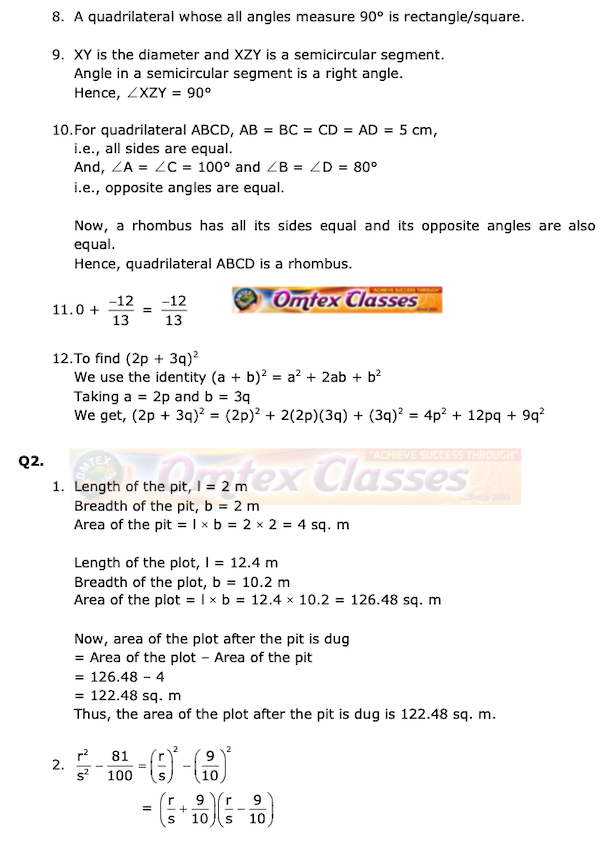 Class 7 Maths Board Question Papers Board Question Paper