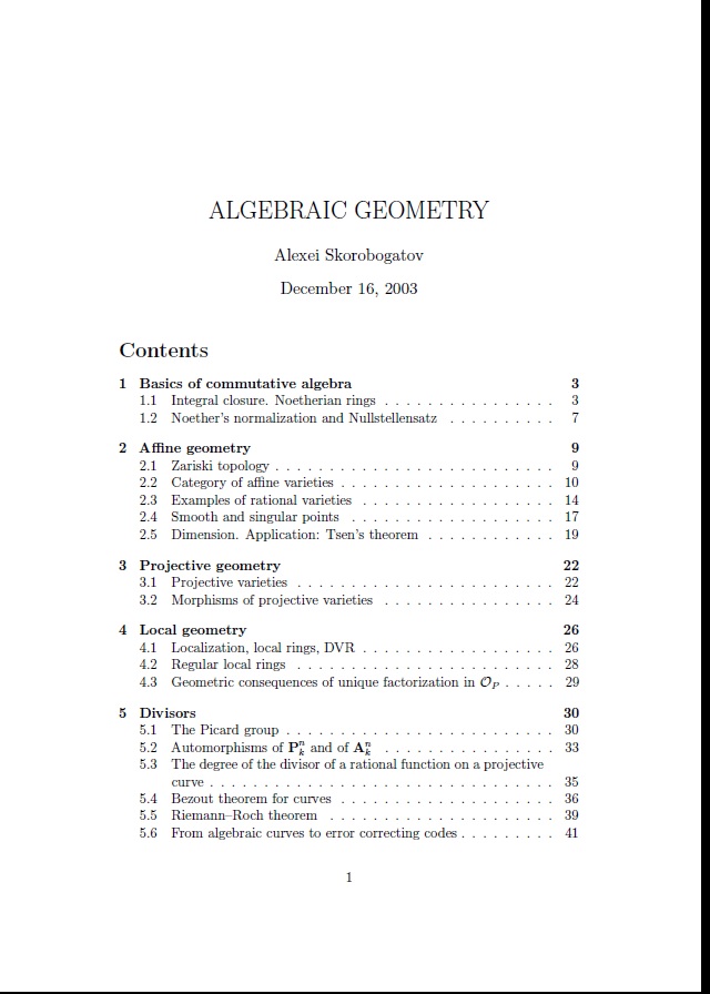 Algebraic Geometry