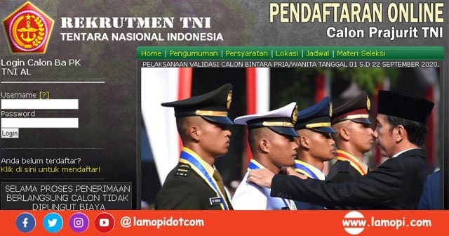 Pendaftaran BINTARA PK TNI AL