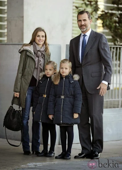 Prince Felipe, Princess Letizia and their daughter İnfanta Leonor and infanta Sofia visited King Juan Carlos