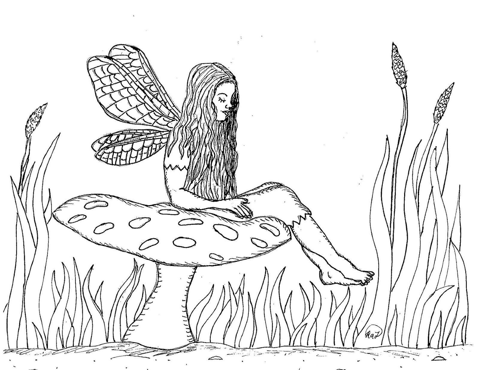 Robin's Great Coloring Pages: Mushroom Fairies and Mayflies coloring pages