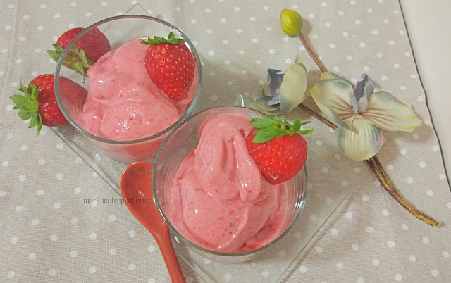 Helado De Fresas Saludable
