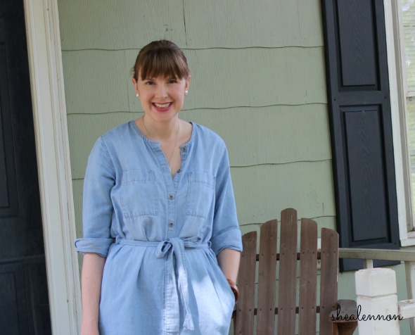 chambray dress styled for the weekend | www.shealennon.com