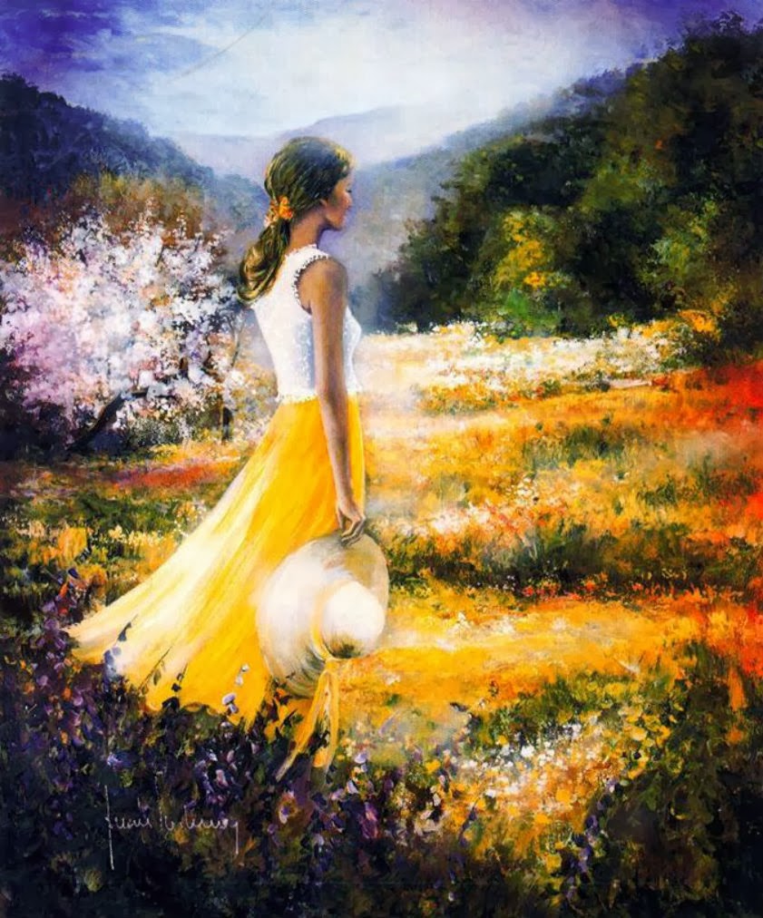 Прекрасные картины. Художник Хуан Фортуни. Хуан Фортуни девушки. Хуан Фортуни картина девушка в поле. Картины девушки с цветами испанский художник Хуан Фортуни.