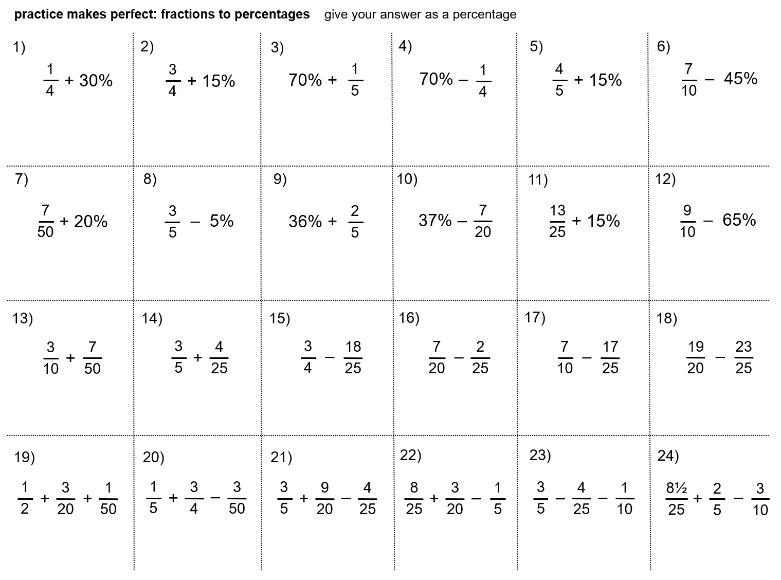 MEDIAN Don Steward mathematics teaching: fractions to percentages