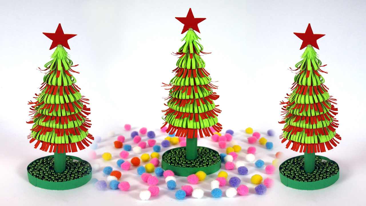 Colors Paper: Easy DIY paper christmas tree making / How to make