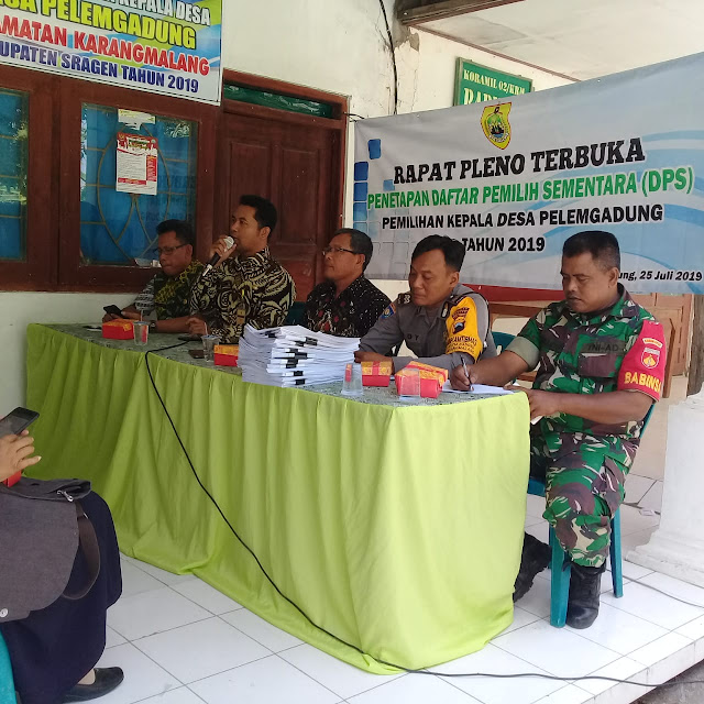 Rapat Pleno Terbuka Penetapan Daftar Pemilih Sementara Desa Pelemgadung