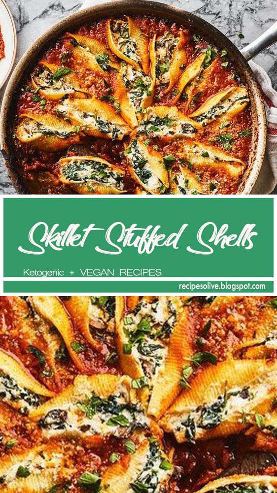 Vegetarian Skillet Stuffed Shells - Recipes Olive