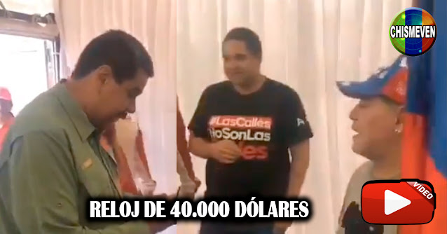 Nicolás Maduro muestra el reloj de 40.000 dólares que le regaló Maradona antes de morir