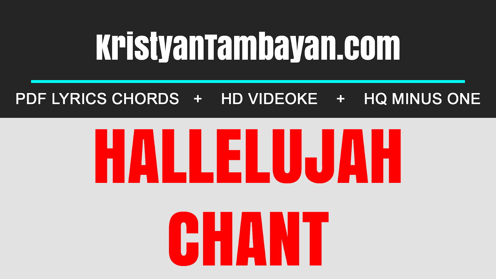 HALLELUJAH CHANT Lyrics with Chords MP3 Minus One HD Videoke Karaoke