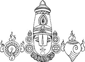 Tamil Cliparts: Venkatachalapathi Line Drawings for invitations