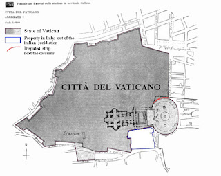 The boundary map of the Vatican City as it appeared in the Lateran Treaty, signed on February 11, 1929