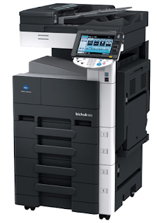Konica Minolta bizhub 283, is a multifunctional copy machine, copy, print B / W with color scan with clear and sharp results, available reconditioning machines 90%.