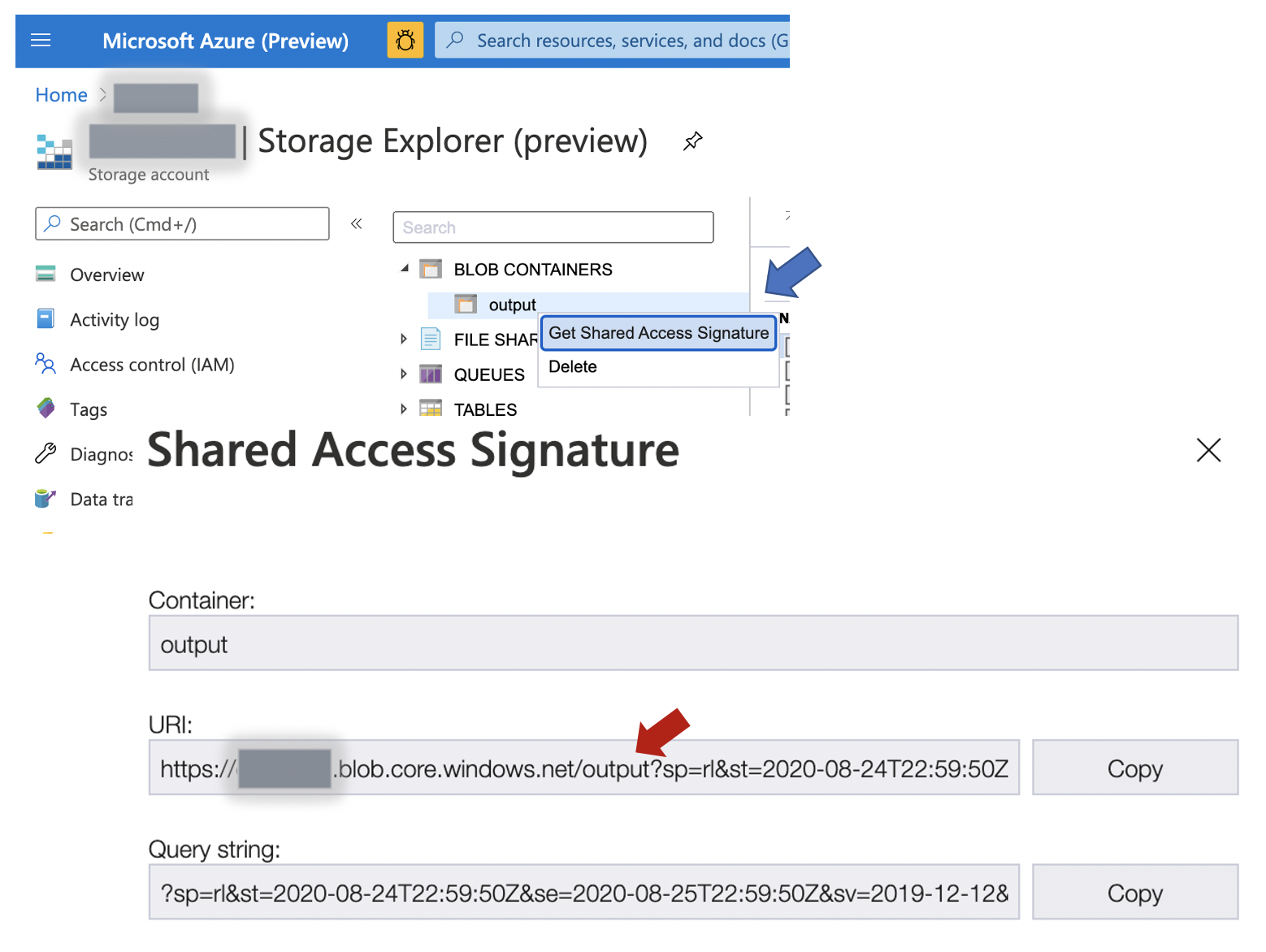 Azure Blob Storage SAS Token
