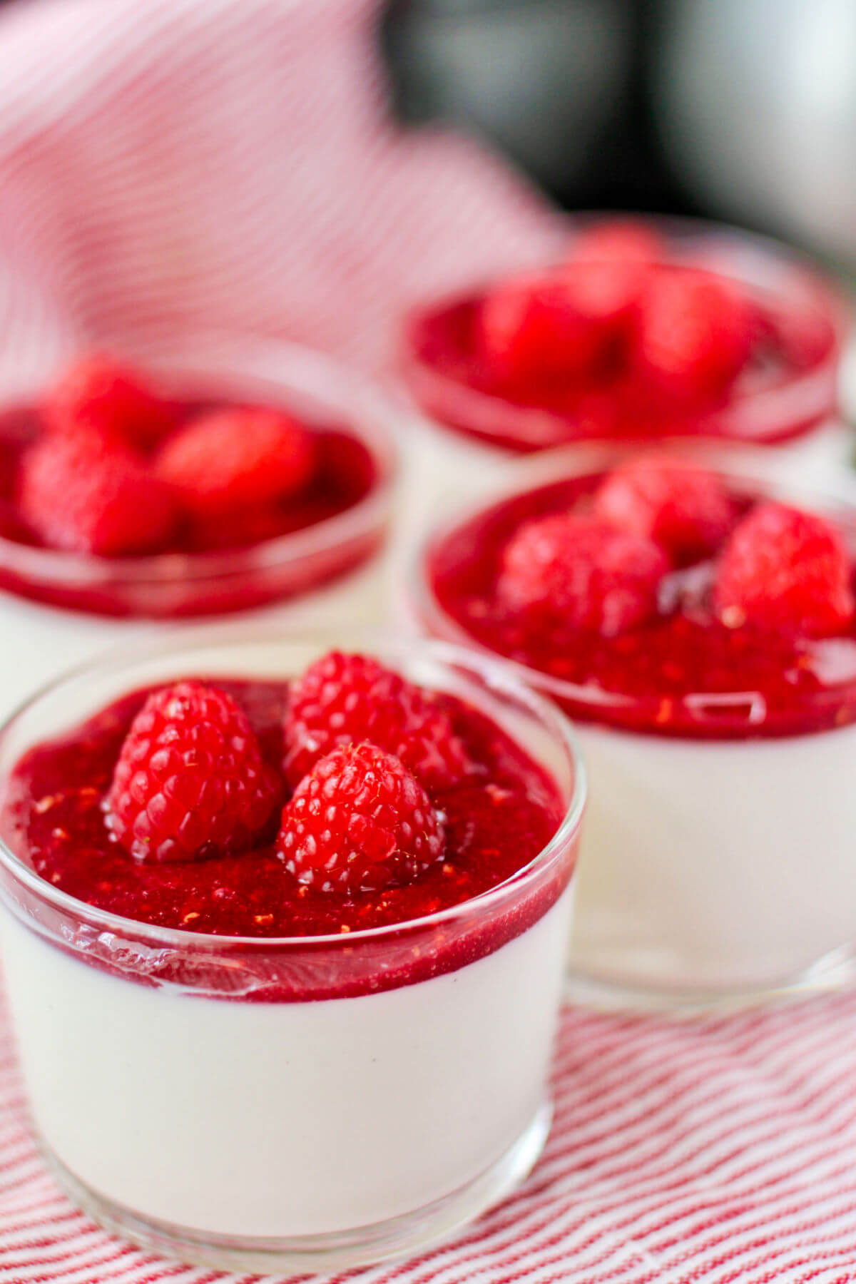 Yogurt Panna Cotta with Fresh Raspberry Sauce Karen's Kitchen Stories